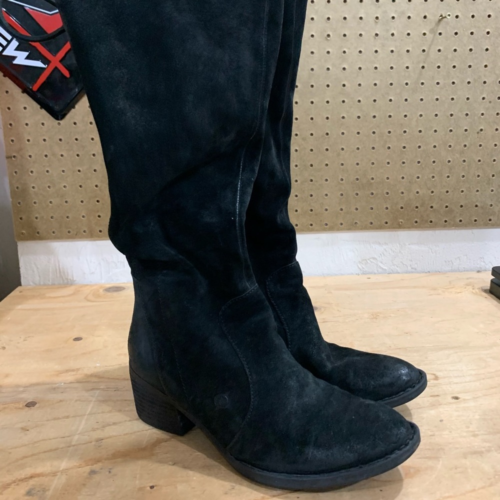 Born Women's Felicia Black 9 High Top Boots Shoes